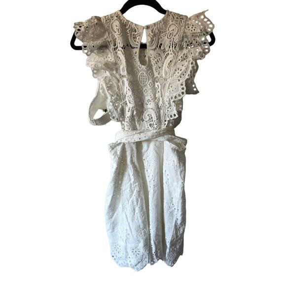 $598 Nightcap Clothing White Eyelet Lace Tie Behind Dress New with tags size 1 - Picture 2 of 12